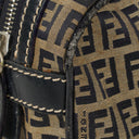 Fendi FF Navy Zucchino Boston Bag