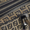 Fendi FF Navy Zucchino Boston Bag