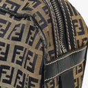 Fendi FF Navy Zucchino Boston Bag