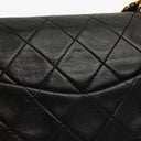 Chanel Vintage Classic Double Flap Bag in Quilted Black Lambskin with 24K Gold-Plated Hardware