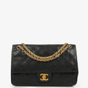 Chanel Medium Double Flap Bag Black Quilted Lambskin With 24K Gold-Plated Hardware And Mademoiselle Chain