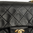 Chanel Vintage Classic Double Flap Bag in Quilted Black Lambskin with 24K Gold-Plated Hardware