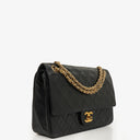 Chanel Medium Double Flap Bag Black Quilted Lambskin With 24K Gold-Plated Hardware And Mademoiselle Chain