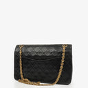 Chanel Medium Double Flap Bag Black Quilted Lambskin With 24K Gold-Plated Hardware And Mademoiselle Chain