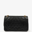 Chanel Medium Double Flap Bag Black Quilted Lambskin With 24K Gold-Plated Hardware And Mademoiselle Chain