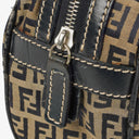 Fendi FF Navy Zucchino Boston Bag