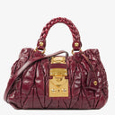 Miu Miu Matelasse Lux Amaranto Leather Tote Bag