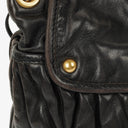 Sac Hobo Miu Miu Coffer Matelassé en cuir noir