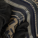 Fendi FF Navy Zucchino Boston Bag