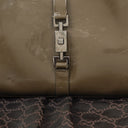 Gucci Jackie Bardot Vintage Olive Green Patent Leather Handbag