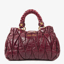 Miu Miu Matelasse Lux Amaranto Leather Tote Bag