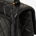 Chanel Kelly Top Handle Black Quilted Lambskin Bag