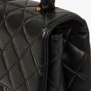 Chanel Kelly Top Handle Black Quilted Lambskin Bag