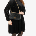 Chanel Medium Double Flap Bag Black Quilted Lambskin With 24K Gold-Plated Hardware And Mademoiselle Chain