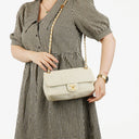 Chanel Chevron Leather Small Classic Flap Bag