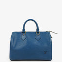 Louis Vuitton Speedy 25 Blue EPI Leather Handbag