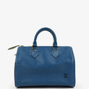 Louis Vuitton Speedy 25 Blue EPI Leather Handbag