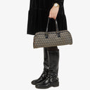 Fendi FF Navy Zucchino Boston Bag