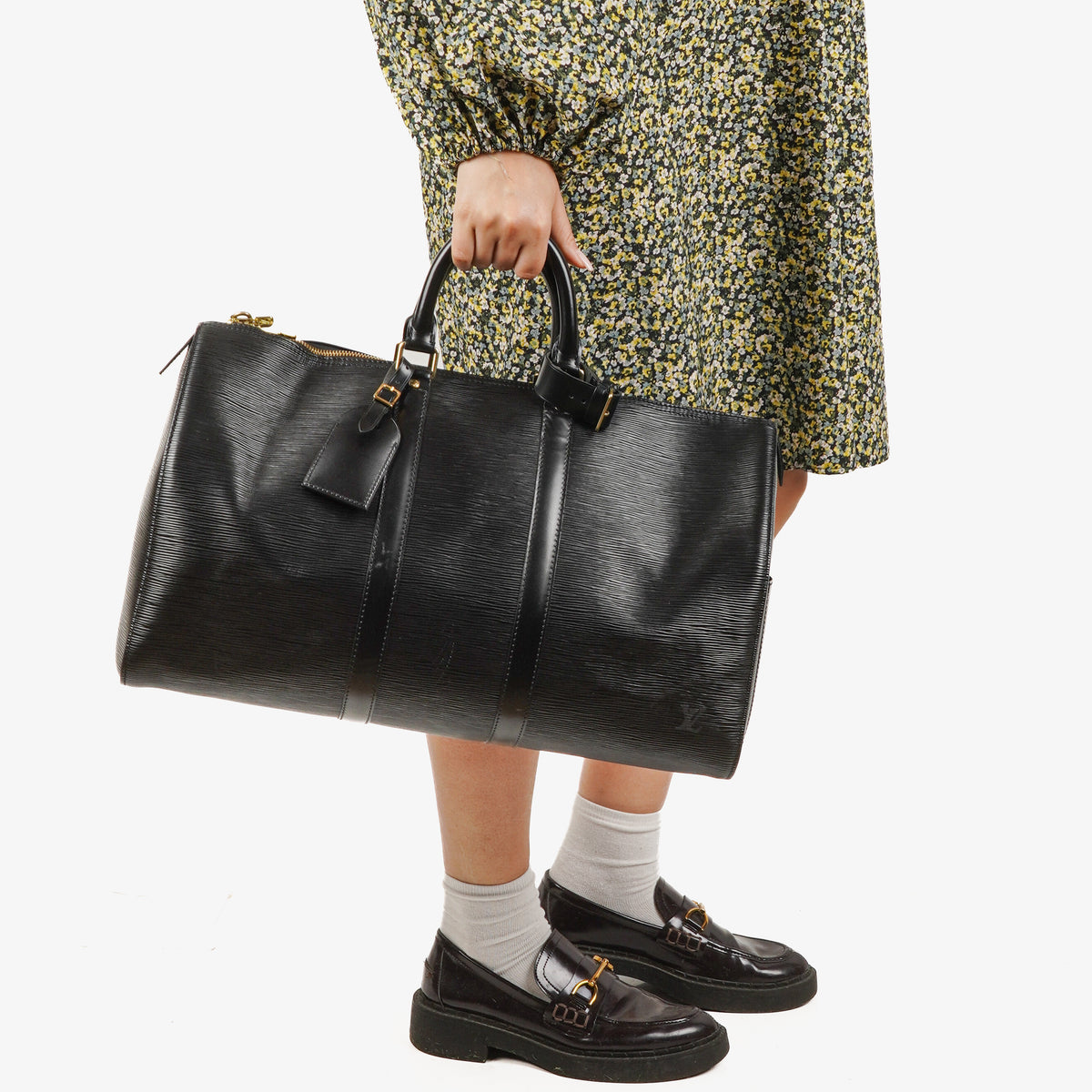 Louis Vuitton Keepall 45 Black EPI Leather Travel Bag
