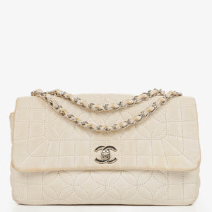 Chanel Neutral Lady Graphic Quilted Leather Flap Bag