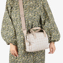 Chanel Travel Line Beige Nylon CC Logo Bag