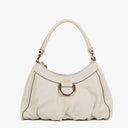 Gucci GG White Leather Abbey D-Ring Bag