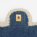Chanel Denim Blue Denim Shearling Hieroglyph Single Flap Bag