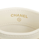 Chanel Boy Vit Kaviar Quiltad Kortfodral