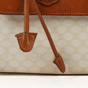 Celine Vintage Macadam Triomphe Beige And Brown Drawstring Bucket Bag