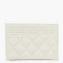 Chanel Boy Vit Kaviar Quiltad Kortfodral