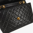 Chanel Jumbo CC Classic Single Flap Maxi Logo Bag Black Quilted Lambskin 24K Gold-Plated Hardware