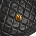 Chanel Jumbo CC Classic Single Flap Maxi Logo Bag Black Quilted Lambskin 24K Gold-Plated Hardware