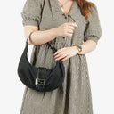 Fendi Vintage Neoprene Black Croissant Half-Moon Hobo Bag