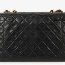 Chanel Jumbo CC Classic Single Flap Maxi Logo Bag Black Quilted Lambskin 24K Gold-Plated Hardware