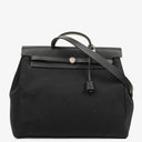 Hermes Herbag Canvas Vache Hunter Black 2 In 1 Bag