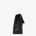 Chanel Jumbo CC Classic Single Flap Maxi Logo Bag Black Quilted Lambskin 24K Gold-Plated Hardware