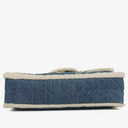 Chanel Denim Blue Denim Shearling Hieroglyph Single Flap Bag