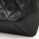 Chanel Jumbo CC Classic Single Flap Maxi Logo Bag Black Quilted Lambskin 24K Gold-Plated Hardware
