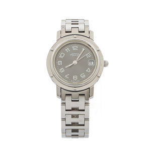 Hermes Clipper Quartz Watch Stainless Steel