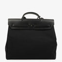 Hermes Herbag Canvas Vache Hunter Black 2 In 1 Bag