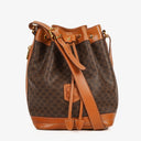 Celine Vintage Macadam Triomphe Drawstring Bucket Bag