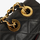 Chanel Jumbo CC Classic Single Flap Maxi Logo Bag Black Quilted Lambskin 24K Gold-Plated Hardware