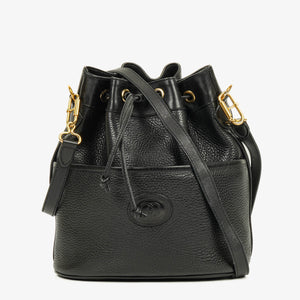 Gucci Interlocking Black Leather Bucket Bag