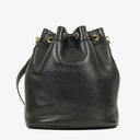 Gucci Interlocking Black Leather Bucket Bag