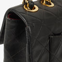 Chanel Jumbo CC Classic Single Flap Maxi Logo Bag Black Quilted Lambskin 24K Gold-Plated Hardware