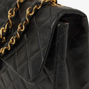Chanel Jumbo CC Classic Single Flap Maxi Logo Bag Black Quilted Lambskin 24K Gold-Plated Hardware