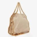 Stella McCartney Falabella Mini Tote Beige Vegan Shaggy Deer Fold Over Bag