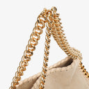 Stella McCartney Falabella Mini Tote Beige Vegan Shaggy Deer Fold Over Bag
