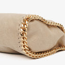 Stella McCartney Falabella Mini Tote Beige Vegan Shaggy Deer Fold Over Bag