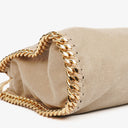 Stella McCartney Falabella Mini Tote Beige Vegan Shaggy Deer Fold Over Bag